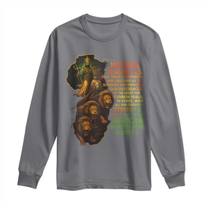 Haile Selassie Quotes Long Sleeve Shirt History Teaches Us That Unity Is Strength Rasta Lions of Judah TS11 Charcoal Print Your Wear