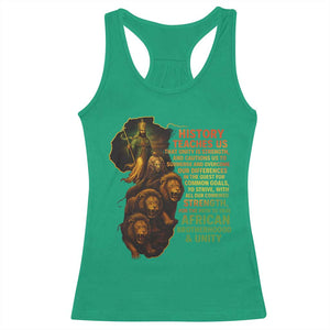 Haile Selassie Quotes Racerback Tank Top History Teaches Us That Unity Is Strength Rasta Lions of Judah TS11 Irish Green Print Your Wear
