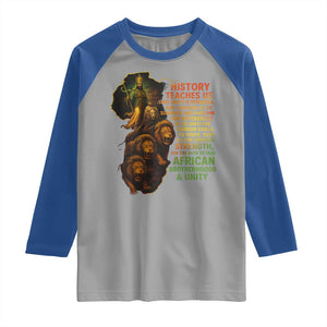 Haile Selassie Quotes Raglan Shirt History Teaches Us That Unity Is Strength Rasta Lions of Judah TS11 Sport Gray Royal Print Your Wear