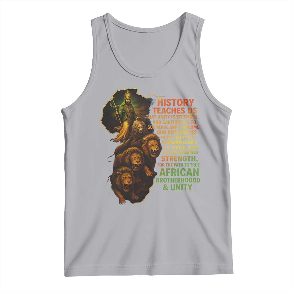 Haile Selassie Quotes Tank Top History Teaches Us That Unity Is Strength Rasta Lions of Judah TS11 Athletic Heather Print Your Wear