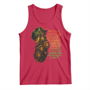 Haile Selassie Quotes Tank Top History Teaches Us That Unity Is Strength Rasta Lions of Judah TS11 Red Print Your Wear