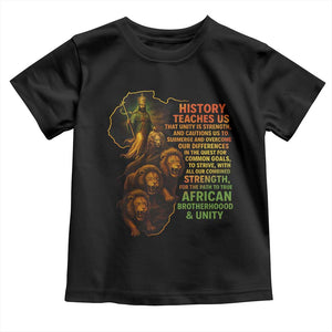 Haile Selassie Quotes Toddler T Shirt History Teaches Us That Unity Is Strength Rasta Lions of Judah TS11 Black Print Your Wear