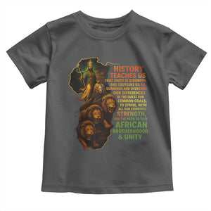 Haile Selassie Quotes Toddler T Shirt History Teaches Us That Unity Is Strength Rasta Lions of Judah TS11 Dark Heather Print Your Wear