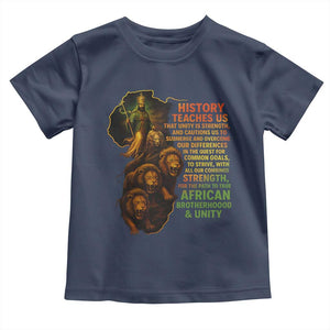 Haile Selassie Quotes Toddler T Shirt History Teaches Us That Unity Is Strength Rasta Lions of Judah TS11 Navy Print Your Wear
