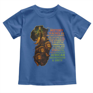 Haile Selassie Quotes Toddler T Shirt History Teaches Us That Unity Is Strength Rasta Lions of Judah TS11 Royal Blue Print Your Wear