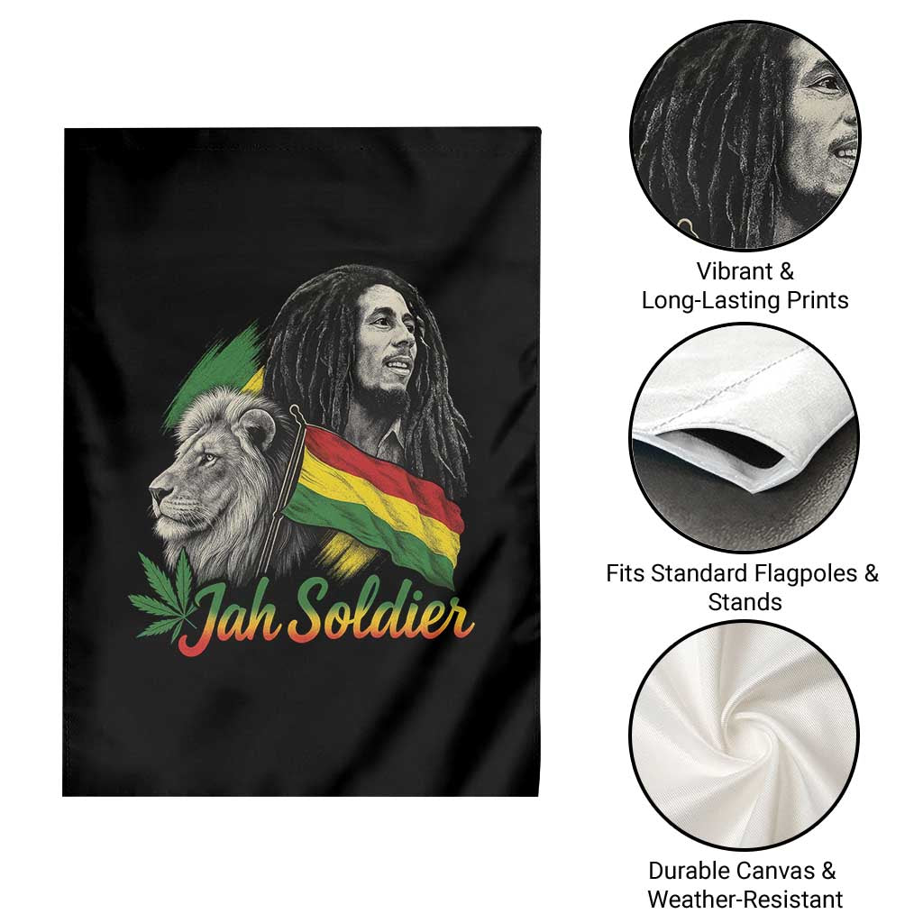 Jah Soldier Garden Flag Lion Of Judah Reggae Rastafari Flag TS11 Print Your Wear