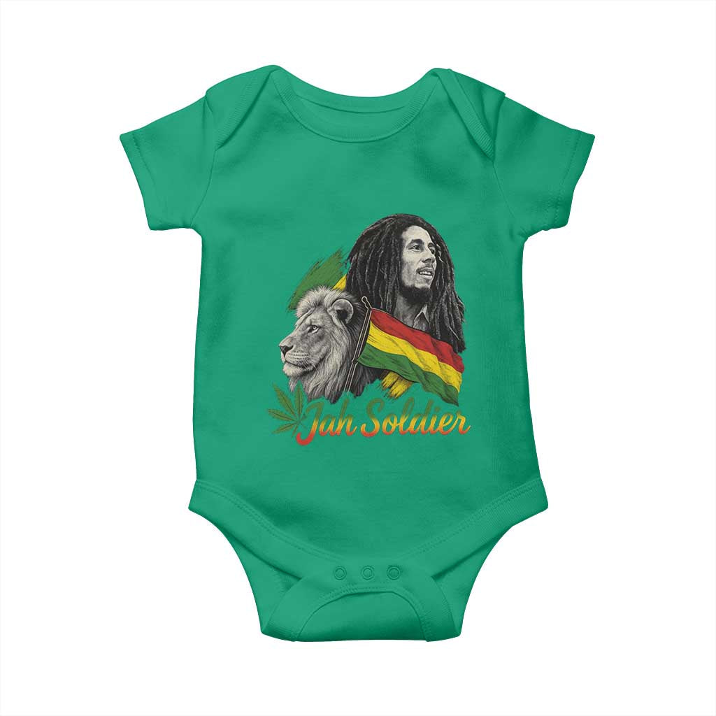 Jah Soldier Baby Onesie Lion Of Judah Reggae Rastafari Flag TS11 Irish Green Print Your Wear