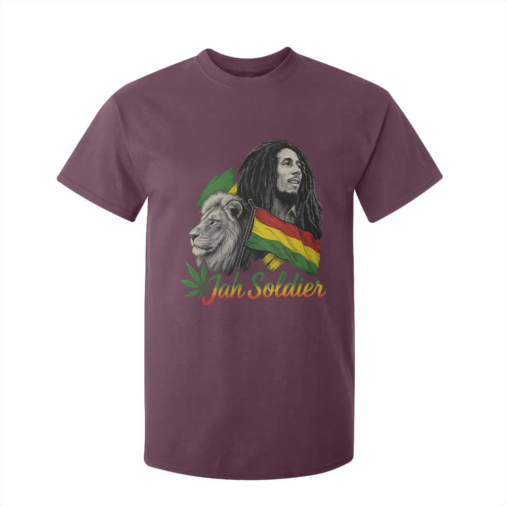 Jah Soldier T Shirt For Kid Lion Of Judah Reggae Rastafari Flag TS11 Maroon Print Your Wear