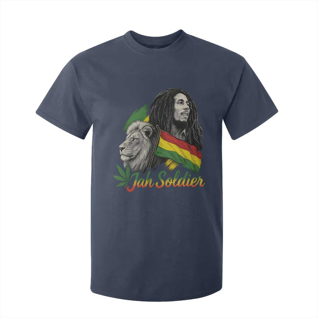 Jah Soldier T Shirt For Kid Lion Of Judah Reggae Rastafari Flag TS11 Navy Print Your Wear