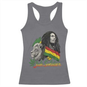 Jah Soldier Racerback Tank Top Lion Of Judah Reggae Rastafari Flag TS11 Charcoal Print Your Wear