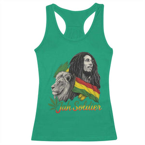 Jah Soldier Racerback Tank Top Lion Of Judah Reggae Rastafari Flag TS11 Irish Green Print Your Wear