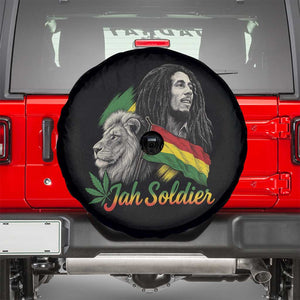 Jah Soldier Spare Tire Cover Lion Of Judah Reggae Rastafari Flag TS11 Black Print Your Wear