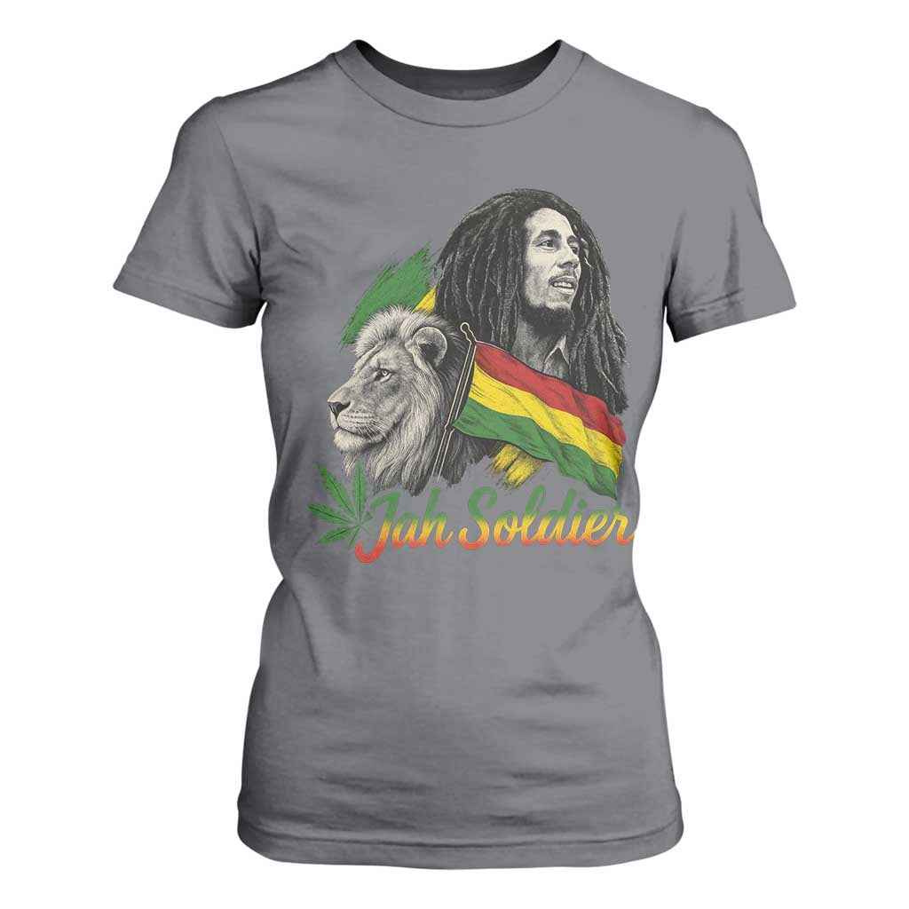 Jah Soldier T Shirt For Women Lion Of Judah Reggae Rastafari Flag TS11 Charcoal Print Your Wear