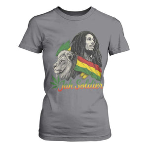 Jah Soldier T Shirt For Women Lion Of Judah Reggae Rastafari Flag TS11 Charcoal Print Your Wear