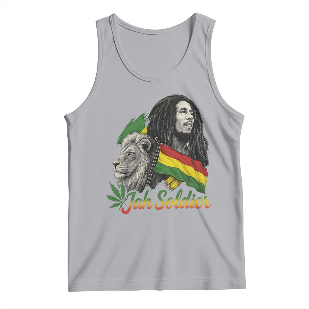 Jah Soldier Tank Top Lion Of Judah Reggae Rastafari Flag TS11 Athletic Heather Print Your Wear
