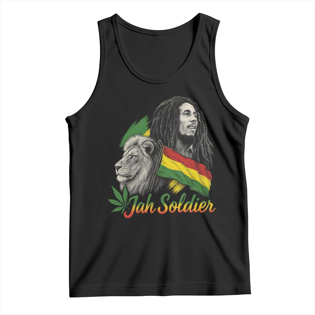 Jah Soldier Tank Top Lion Of Judah Reggae Rastafari Flag TS11 Black Print Your Wear