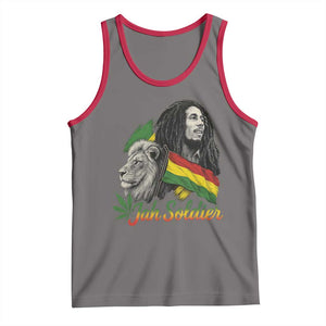 Jah Soldier Tank Top Lion Of Judah Reggae Rastafari Flag TS11 Deep Heather Red Print Your Wear