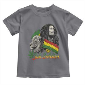 Jah Soldier Toddler T Shirt Lion Of Judah Reggae Rastafari Flag TS11 Charcoal Print Your Wear