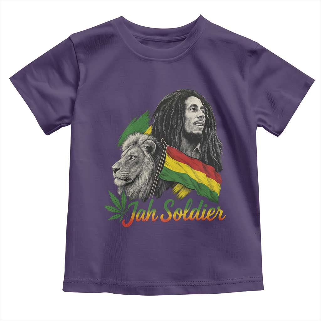Jah Soldier Toddler T Shirt Lion Of Judah Reggae Rastafari Flag TS11 Purple Print Your Wear