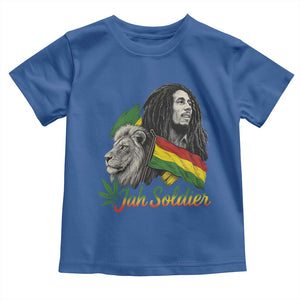 Jah Soldier Toddler T Shirt Lion Of Judah Reggae Rastafari Flag TS11 Royal Blue Print Your Wear