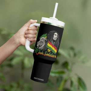 Jah Soldier Tumbler With Handle Lion Of Judah Reggae Rastafari Flag TS11 Print Your Wear