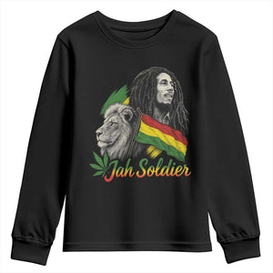 Jah Soldier Youth Sweatshirt Lion Of Judah Reggae Rastafari Flag TS11 Black Print Your Wear