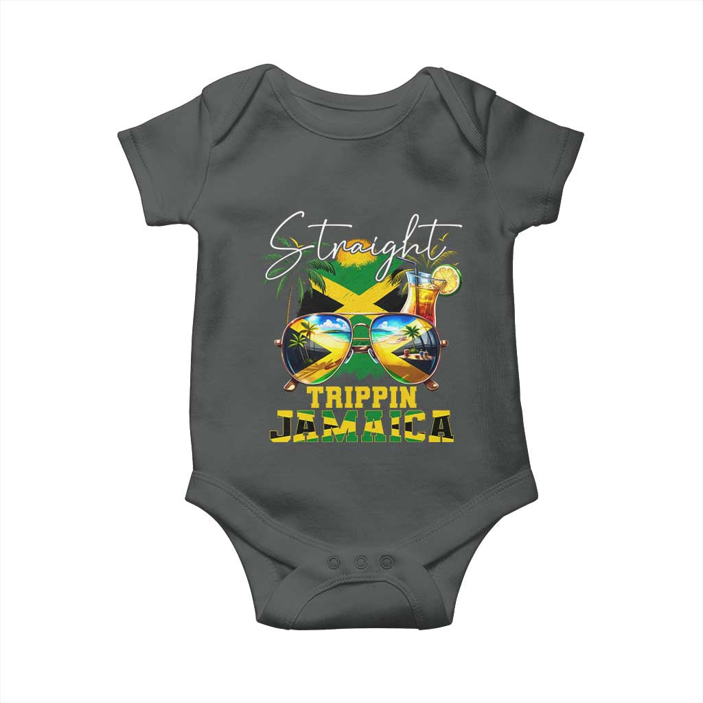 Straight Trippin Jamaica Baby Onesie Family Squad Summer Vacation TS11 Dark Heather Print Your Wear
