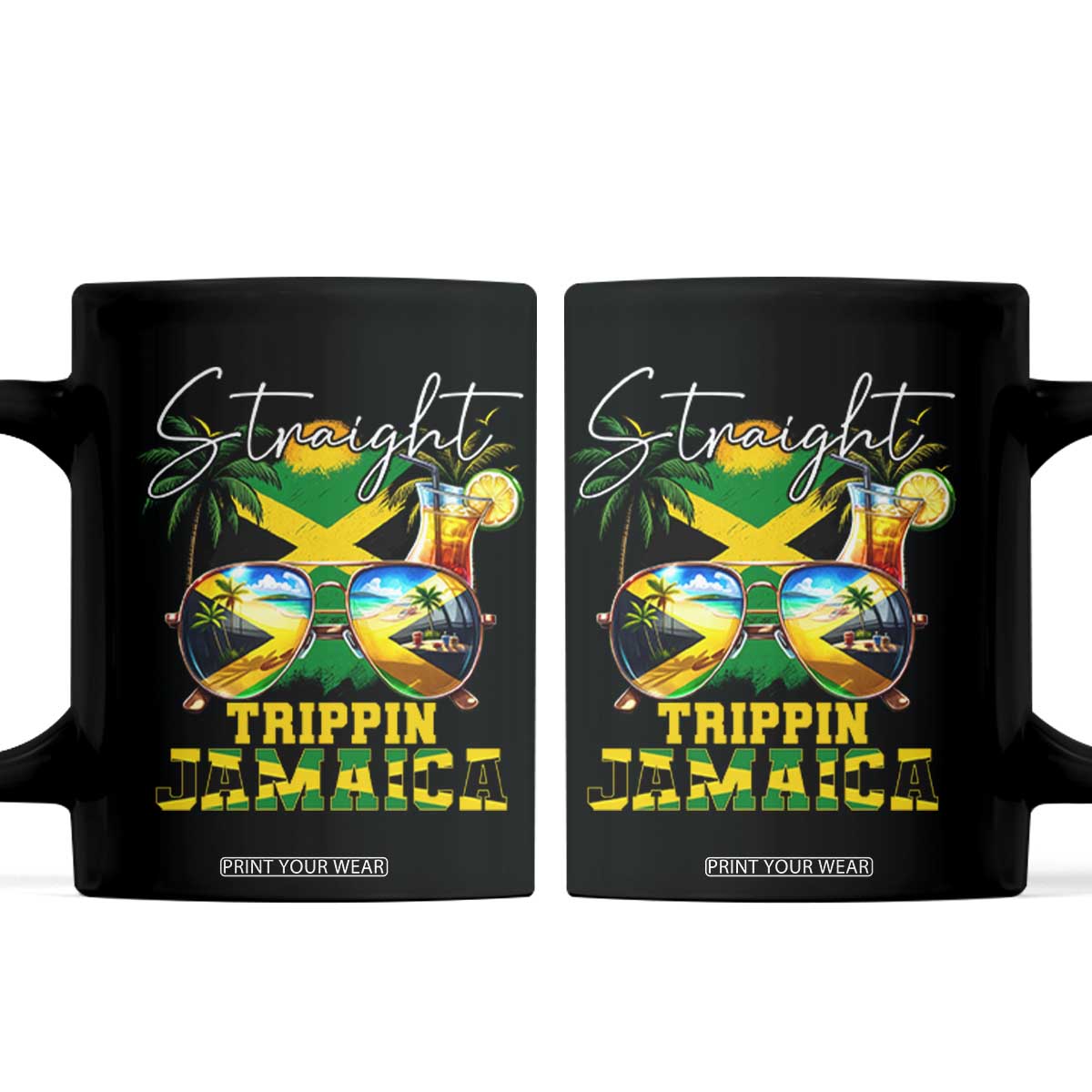 Straight Trippin Jamaica Coffee Mug Family Squad Summer Vacation TS11 Black Print Your Wear