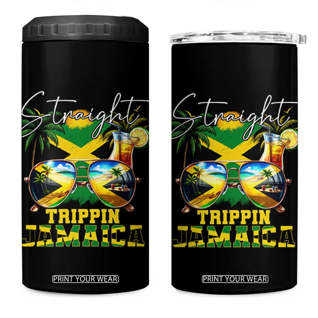 Straight Trippin Jamaica 4 in 1 Can Cooler Tumbler Family Squad Summer Vacation TS11 One Size: 16 oz Black Print Your Wear