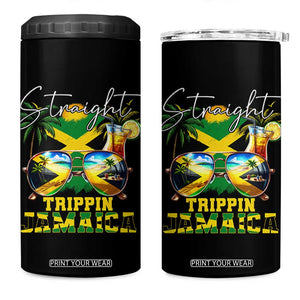 Straight Trippin Jamaica 4 in 1 Can Cooler Tumbler Family Squad Summer Vacation TS11 One Size: 16 oz Black Print Your Wear