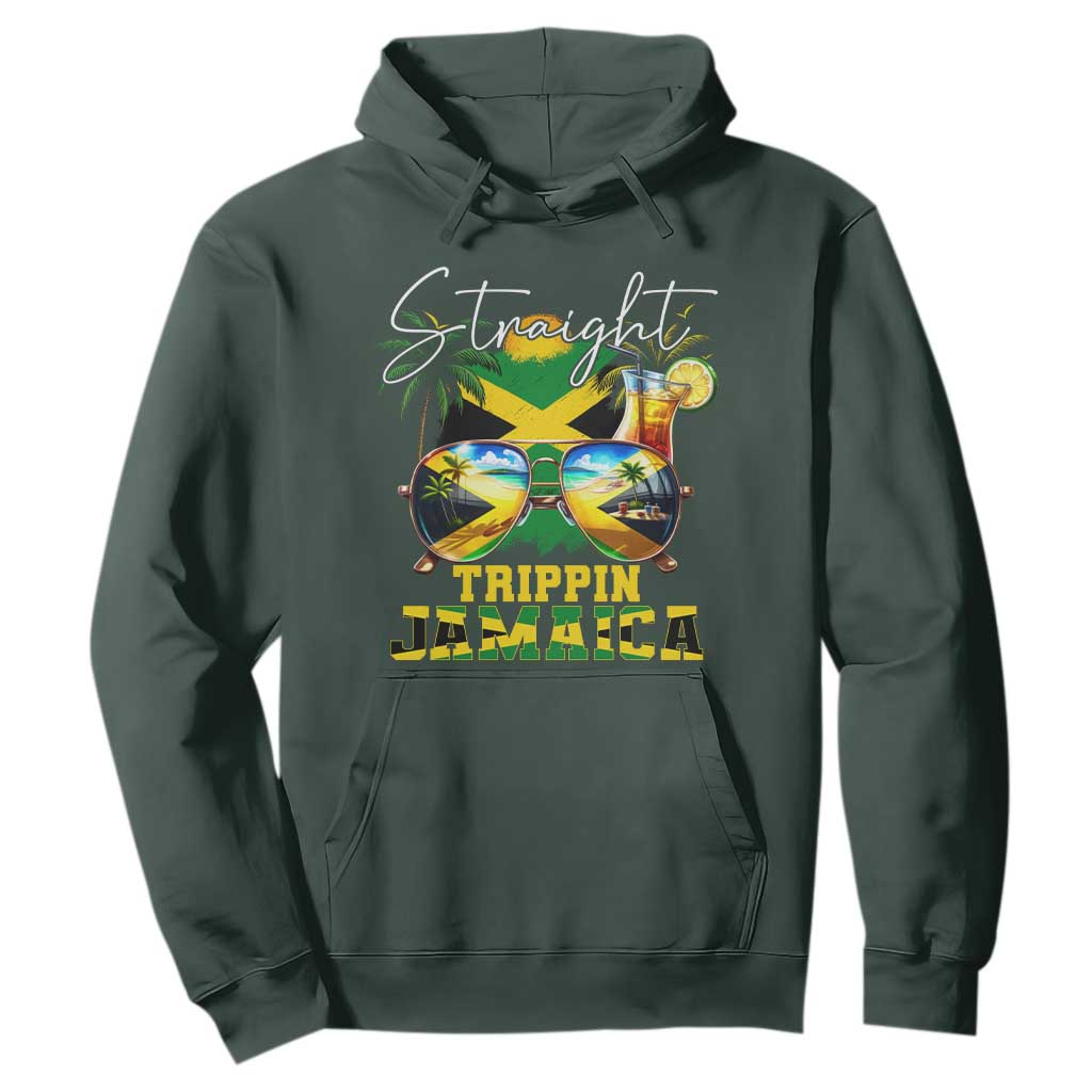 Straight Trippin Jamaica Hoodie Family Squad Summer Vacation TS11 Dark Forest Green Print Your Wear