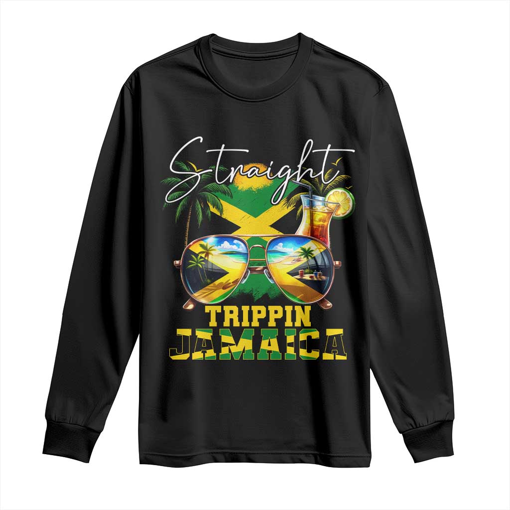 Straight Trippin Jamaica Long Sleeve Shirt Family Squad Summer Vacation TS11 Black Print Your Wear