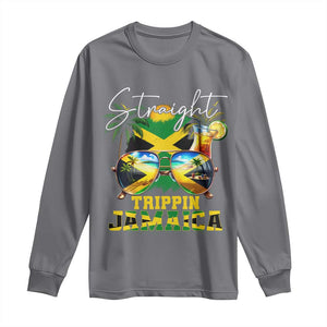 Straight Trippin Jamaica Long Sleeve Shirt Family Squad Summer Vacation TS11 Charcoal Print Your Wear