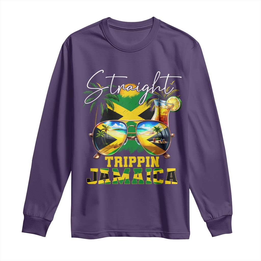 Straight Trippin Jamaica Long Sleeve Shirt Family Squad Summer Vacation TS11 Purple Print Your Wear