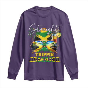 Straight Trippin Jamaica Long Sleeve Shirt Family Squad Summer Vacation TS11 Purple Print Your Wear