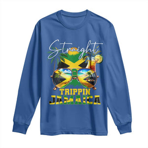 Straight Trippin Jamaica Long Sleeve Shirt Family Squad Summer Vacation TS11 Royal Blue Print Your Wear