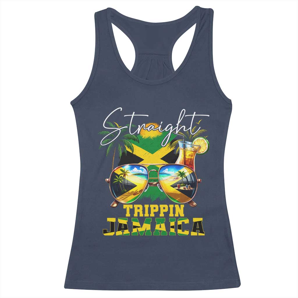Straight Trippin Jamaica Racerback Tank Top Family Squad Summer Vacation TS11 Navy Print Your Wear
