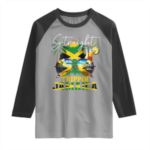 Straight Trippin Jamaica Raglan Shirt Family Squad Summer Vacation TS11 Sport Gray Black Print Your Wear