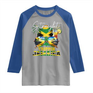 Straight Trippin Jamaica Raglan Shirt Family Squad Summer Vacation TS11 Sport Gray Royal Print Your Wear