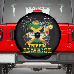 Straight Trippin Jamaica Spare Tire Cover Family Squad Summer Vacation TS11 Black Print Your Wear
