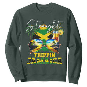 Straight Trippin Jamaica Sweatshirt Family Squad Summer Vacation TS11 Dark Forest Green Print Your Wear