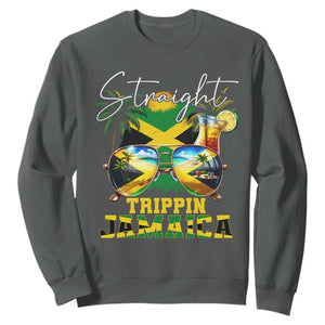 Straight Trippin Jamaica Sweatshirt Family Squad Summer Vacation TS11 Dark Heather Print Your Wear