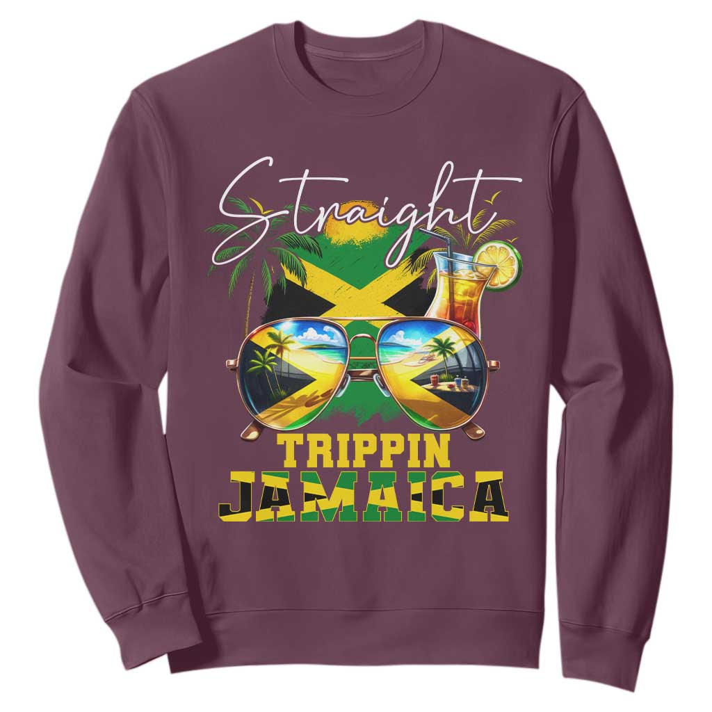 Straight Trippin Jamaica Sweatshirt Family Squad Summer Vacation TS11 Maroon Print Your Wear