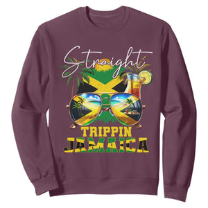 Straight Trippin Jamaica Sweatshirt Family Squad Summer Vacation TS11 Maroon Print Your Wear