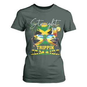 Straight Trippin Jamaica T Shirt For Women Family Squad Summer Vacation TS11 Dark Forest Green Print Your Wear