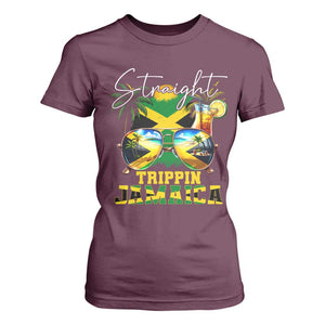 Straight Trippin Jamaica T Shirt For Women Family Squad Summer Vacation TS11 Maroon Print Your Wear