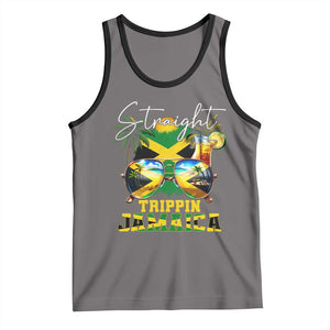 Straight Trippin Jamaica Tank Top Family Squad Summer Vacation TS11 Deep Heather Black Print Your Wear