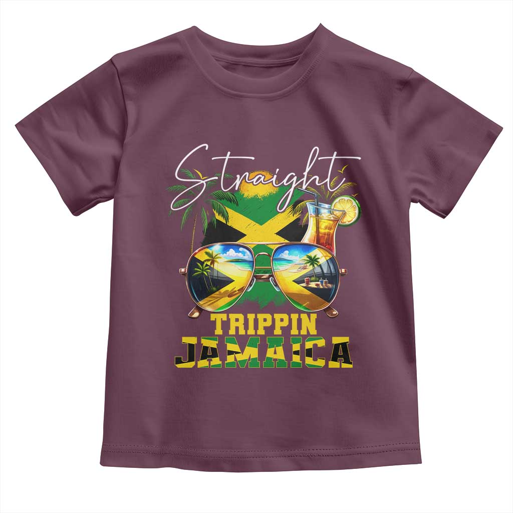 Straight Trippin Jamaica Toddler T Shirt Family Squad Summer Vacation TS11 Maroon Print Your Wear