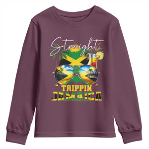 Straight Trippin Jamaica Youth Sweatshirt Family Squad Summer Vacation TS11 Maroon Print Your Wear