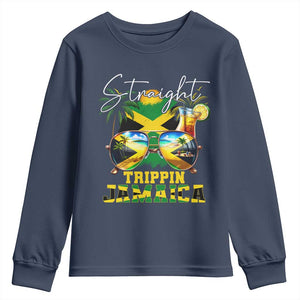 Straight Trippin Jamaica Youth Sweatshirt Family Squad Summer Vacation TS11 Navy Print Your Wear